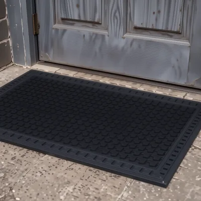 Black and Steel Entrance Mat, 1800mm x 1200mm x 7mm
