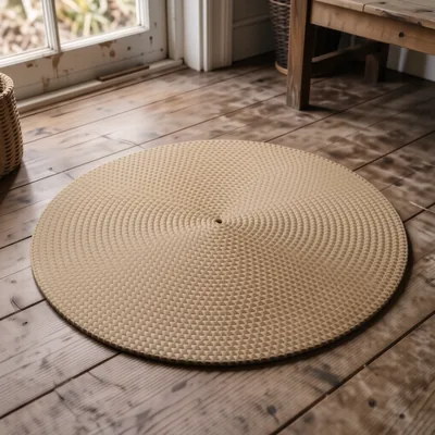 Circular Hand-Woven Sea Grass Mat, 35cm Diameter
